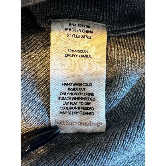 Soft Surroundings Raffinato Gray Sweater Flare Dress medium 3/4 sleeve - Picture 7 of 9